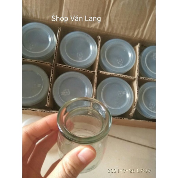 Hũ thuỷ tinh làm sữa chua có nắp loại to dày hình hello kitty