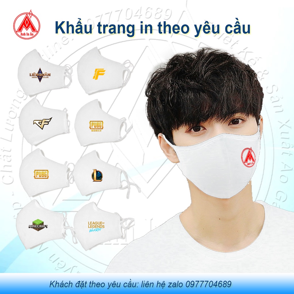 Khẩu Trang Vải In Theo Yêu Cầu - Có nút chỉnh size - Nhận đặt hàng theo yêu cầu SLL