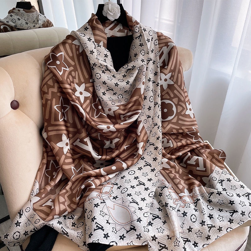 Khăn choàng chống nắng 180*90cm họa tiết phong cách Âu Mỹ thời trang mùa hè