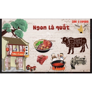 Tranh trang trí nhà hàng quán ăn 3d. tranh in vải lụa, kèm keo