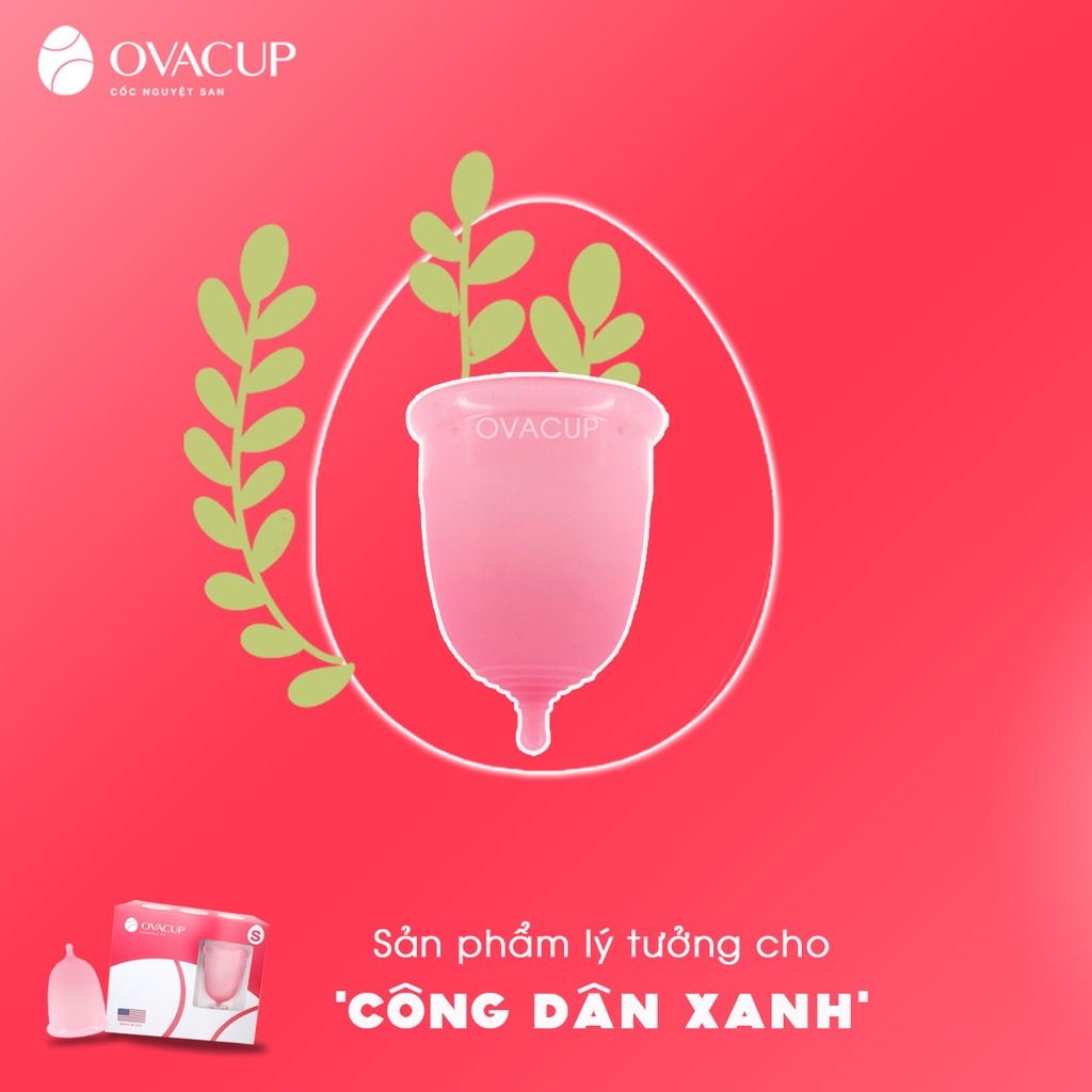 Cốc nguyệt san Ovacup y tế mềm chống tràn nhập khẩu chính hãng Made In USA 100% đạt tiêu chuẩn FDA