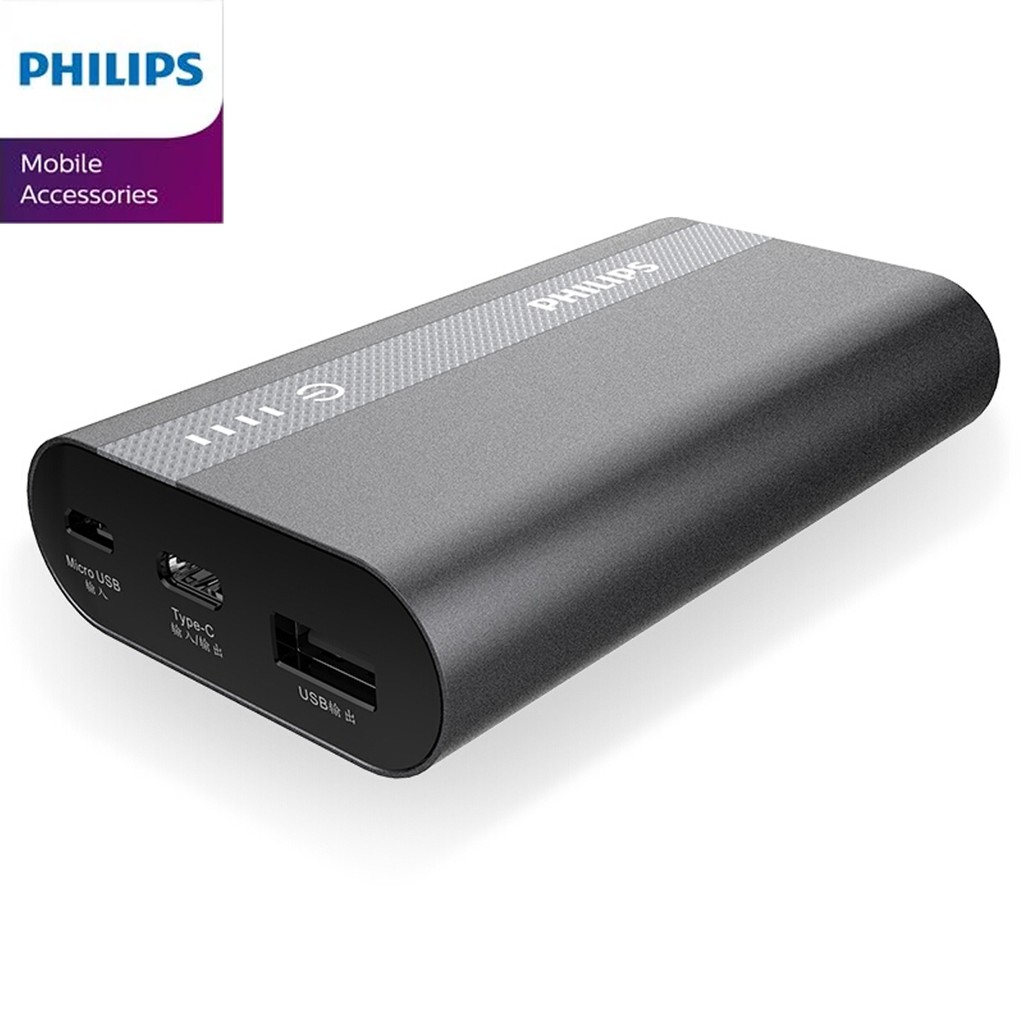 Pin sạc dự phòng Philips DLP2101QBK 10000mAh tích hợp cổng USB-C