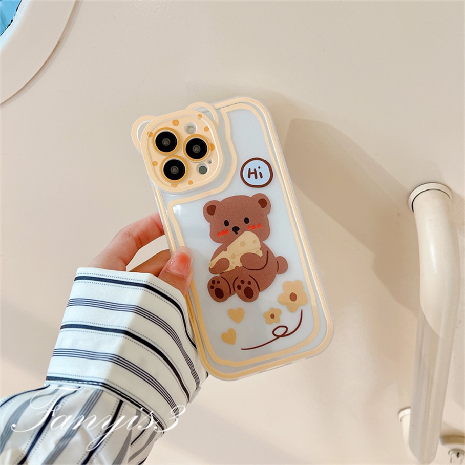 Ốp Điện Thoại Mềm In Gấu Hoạt Hình Dễ Thương Cho iPhone 14 13 12 11 Pro Max X XR Xs Max 8 7 6 6s Plus SE 2020