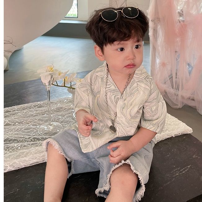 Áo Sơ Mi Ngắn Tay Phong Cách Preppy Nhật Bản Thời Trang Mùa Hè Cho Bé Trai