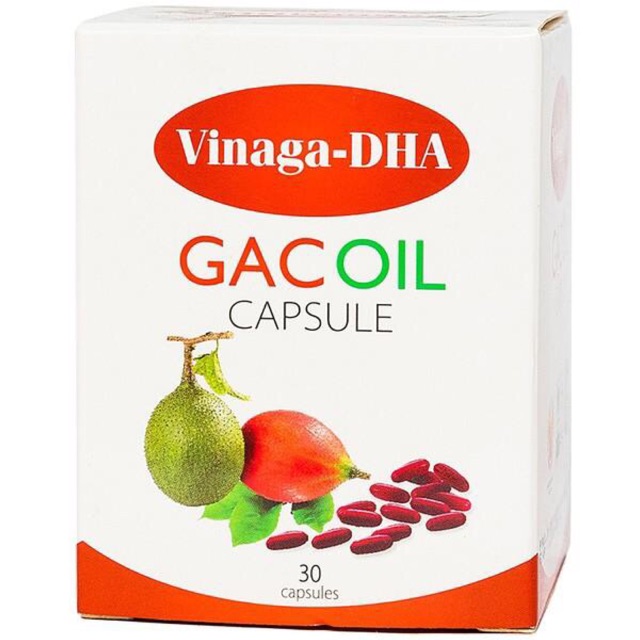 Dầu gấc Vinaga DHA 30v hàng xuất khẩu Gac Oil giúp sáng mắt đẹp da tăng sức đề kháng