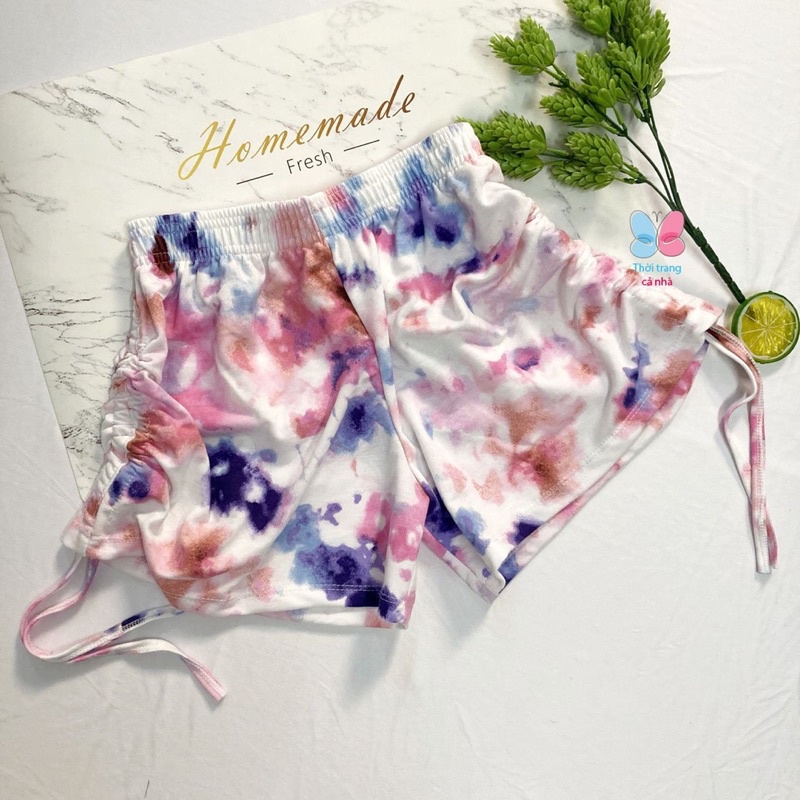 Quần đùi rút dây freesize từ 40kg-45kg thun da cá phối - Cho Bé Gái - Cho Nữ- QU82