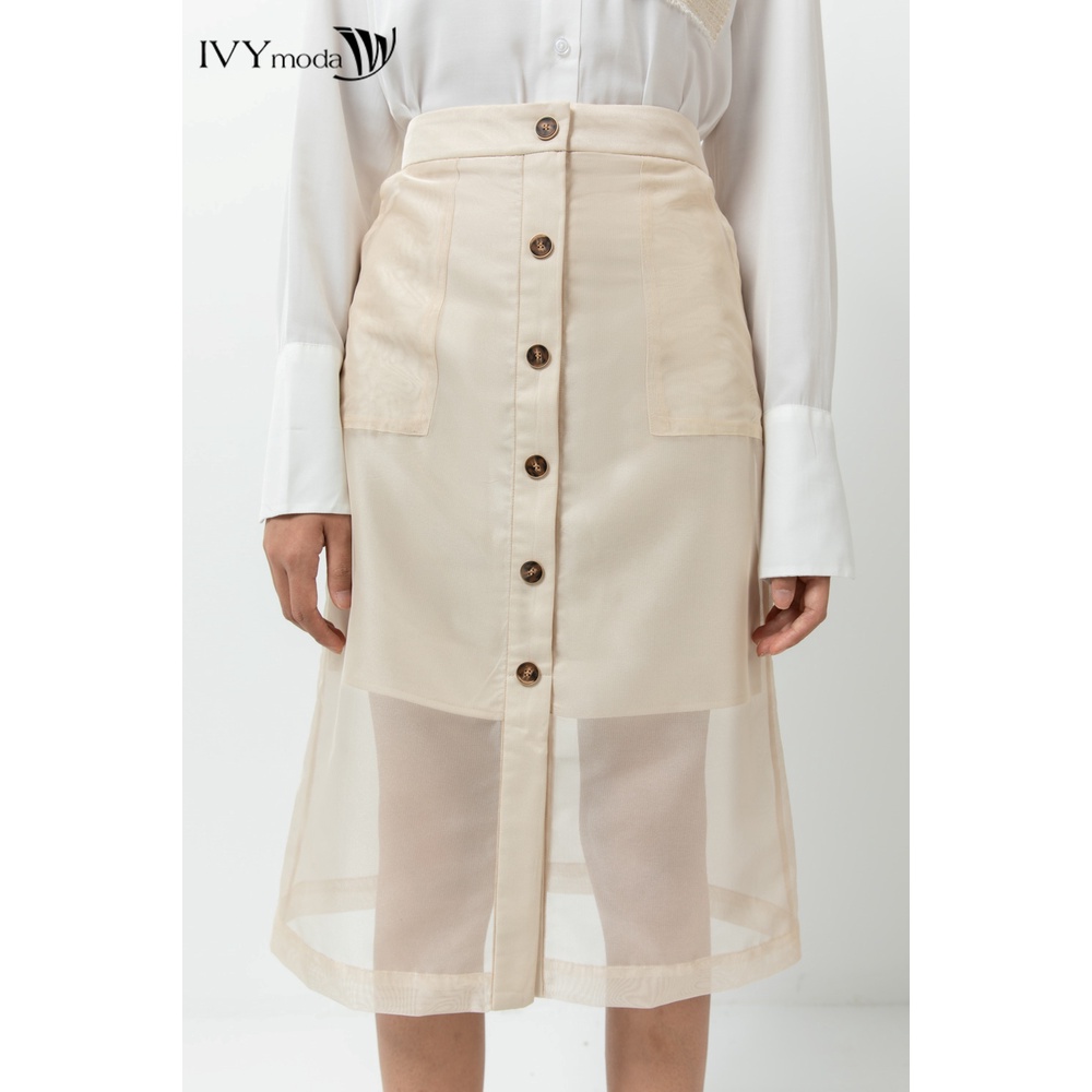 Chân váy lưới chữ A IVY moda MS 31B8696