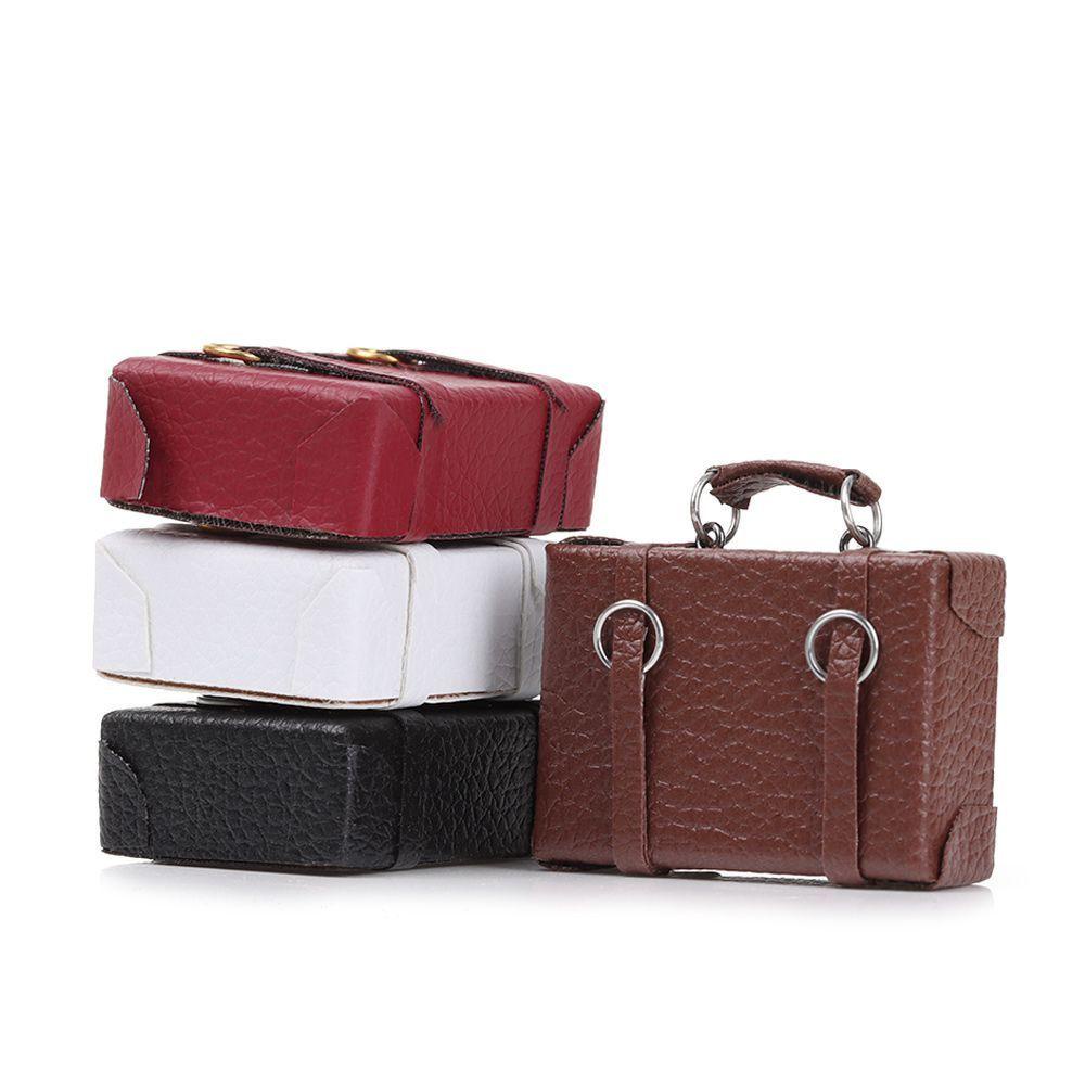 Va Li Giả Da Phong Cách Vintage Dùng Trang Trí Nhà Búp Bê