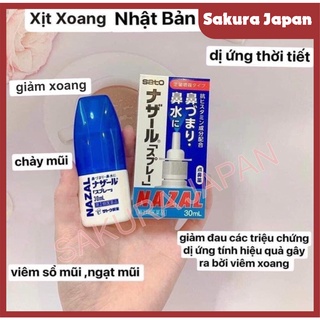 Xịt mũi Nazal Nhật Bản xịt xoang mũi ngạt mũi giúp làm sạch giảm khó thở