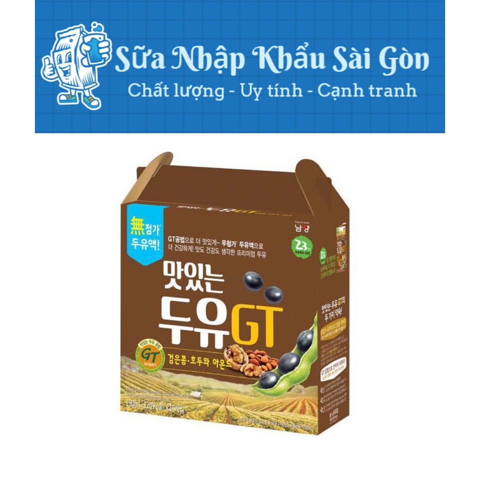 Sữa hạt Namyang GT hạnh nhân, óc chó, đậu đen 16 hộp/hộp xách - 190ml/hộp
