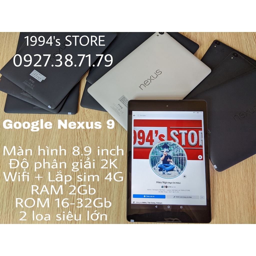 [HỌC ONLINE - Wifi + 4G] Máy tính bảng Google Nexus 9 Wifi/4G - Màn hình 2K 8.9inch - 2 loa siêu lớn - Sim 4G