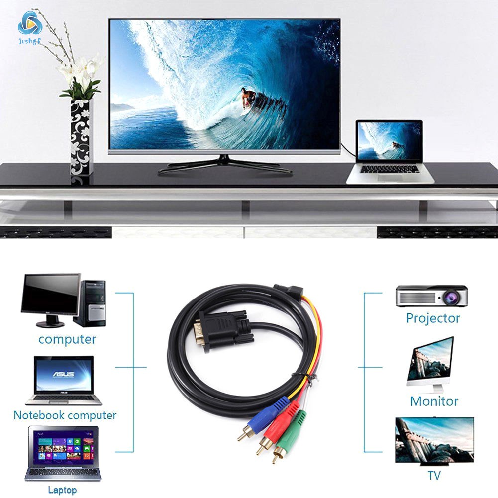 Cáp chuyển đổi 1.5m VGA sang 3 RCA chuyên dùng cho tv / pc / laptop