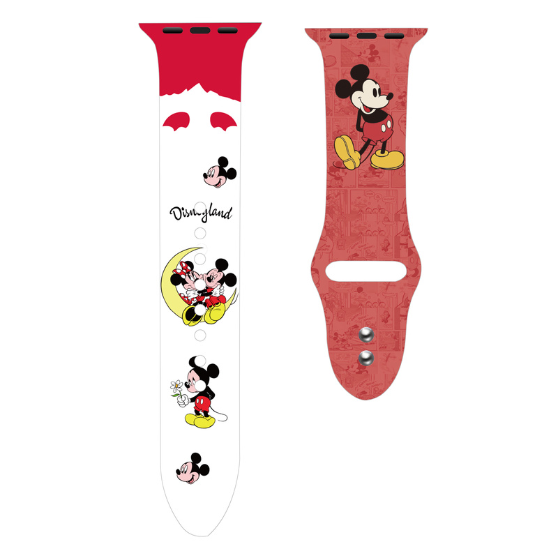 Dây đồng hồ đeo tay 38mm 40mm 42mm 44mm in hình chuột mickey minnie dễ thương 2020