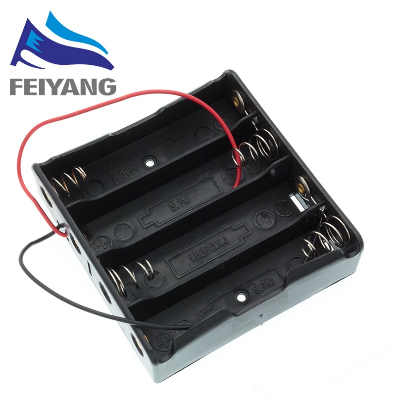 Hộp đựng pin AA/ 18650 3.7V/ 1.5V màu đen chất lượng cao tiện lợi