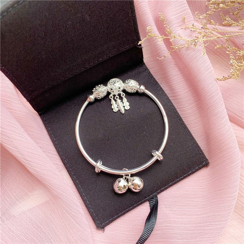 Vòng tay bạc S925, Lắc tay bạc Ý phong cách pandor dễ thương Vườn Trang Sức VTS VT02