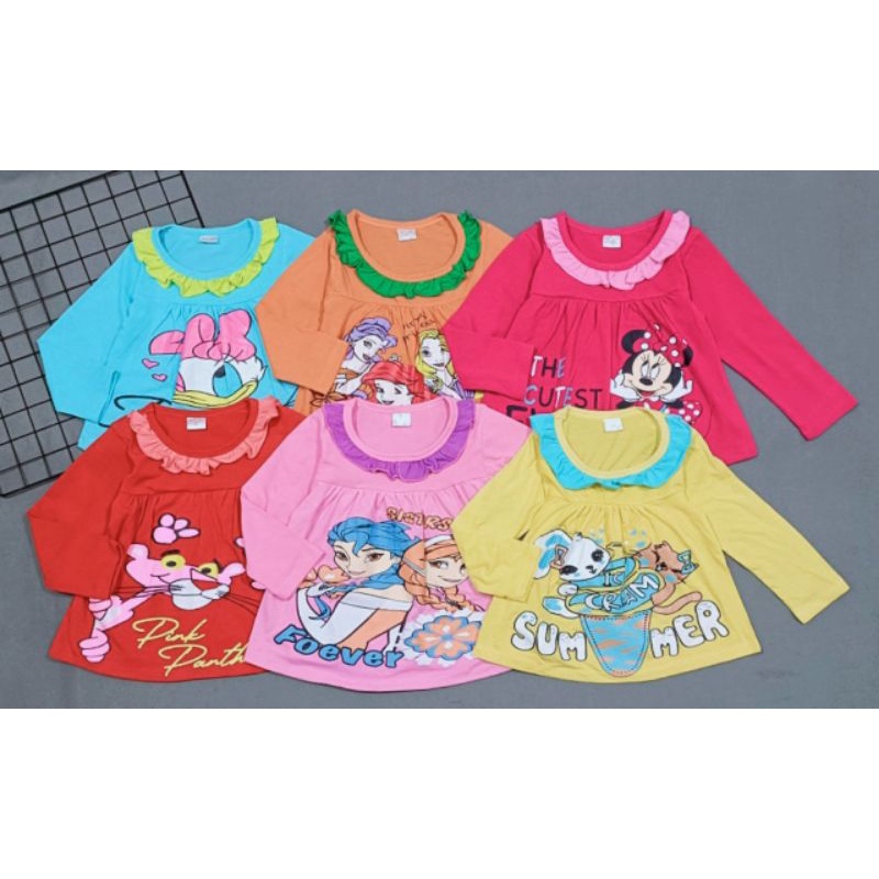 Bộ tay dài babydoll bé gái size đại thun cotton 4 chiều