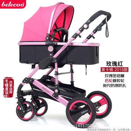 Xe đẩy đi bộ KIDVIET-PRO Belecoo 535Q3-449 cho bé 2 chiều 3 tư thế, nôi tháo rời có giảm sóc