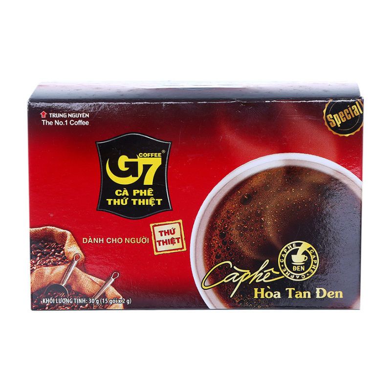 Cà Phê Hòa Tan Đen Trung Nguyên G7 Hộp 30G (2G x 15 Gói) Chính Hãng