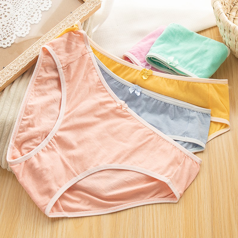 Quần lót cotton màu trơn thiết kế thoải mái cho nữ | BigBuy360 - bigbuy360.vn