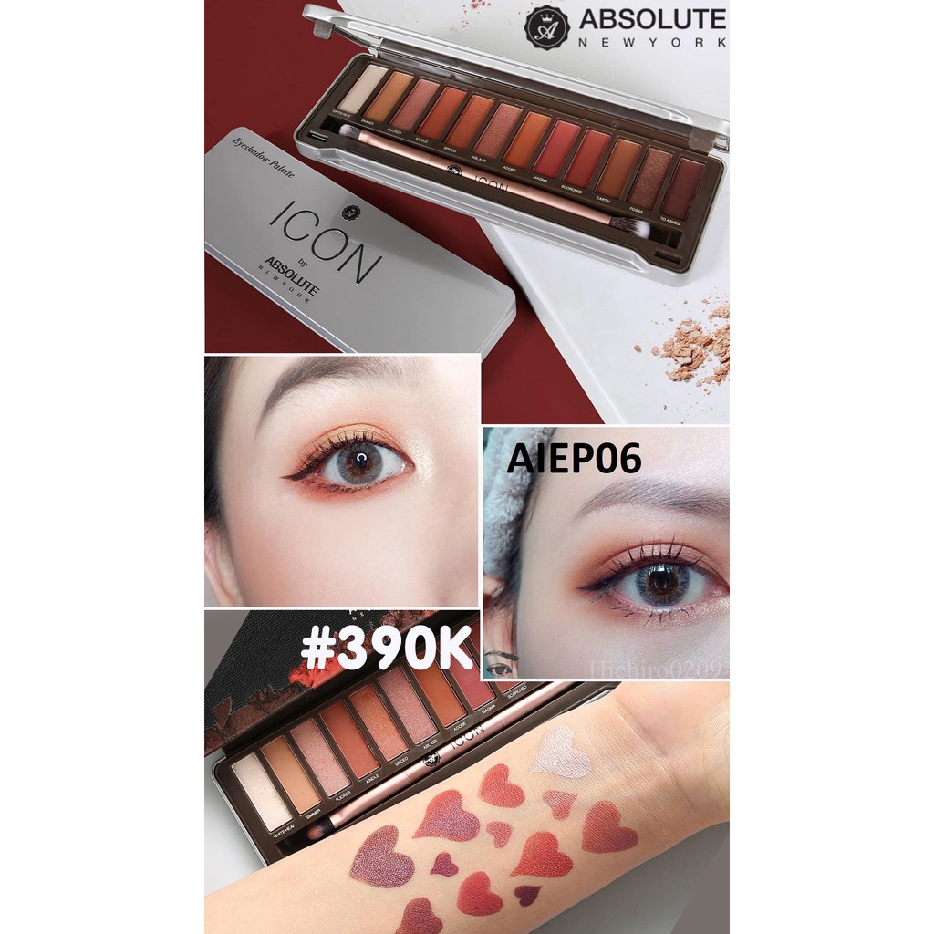 Phấn mắt 12 màu Absolute Newyork Icon Palette AIEP