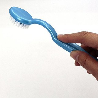 Bàn chải chà giày 2 đầu cán cong bằng nhựa