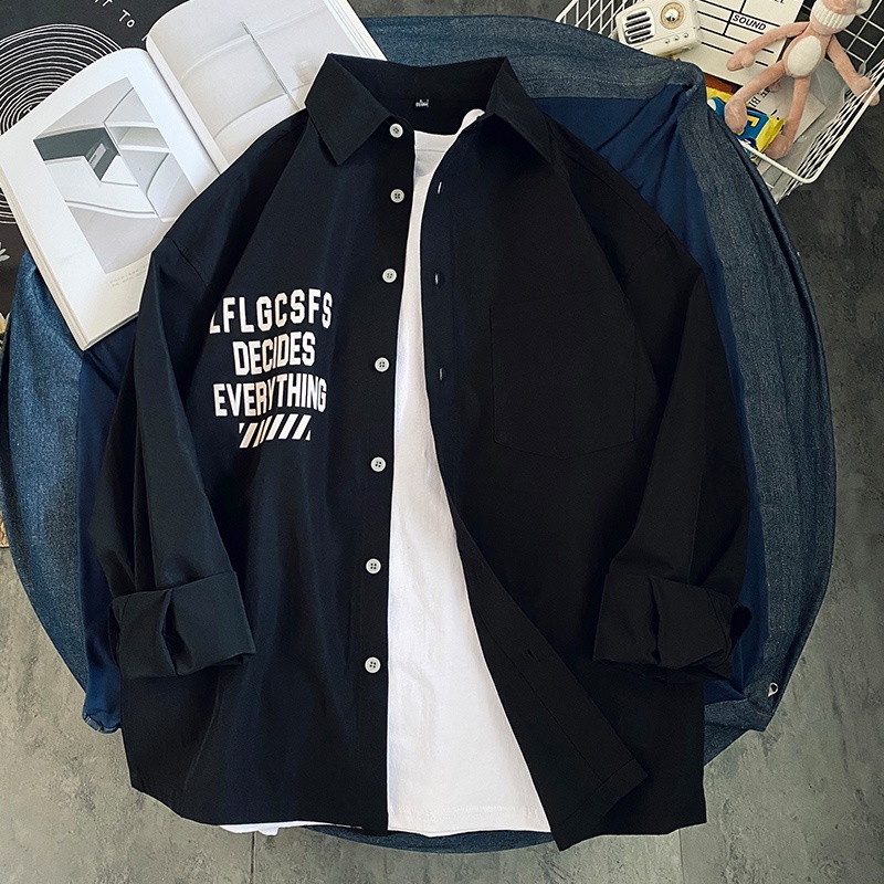 Áo Sơ Mi Mỏng Dáng Ôm In Chữ Thời Trang Cho Nam