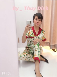 Bộ Pizama lụa Satin cao cấp ( hình thật shop chụp )