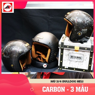 Mũ, Nón bảo hiểm 3/4 Bulldog Heli Carbon