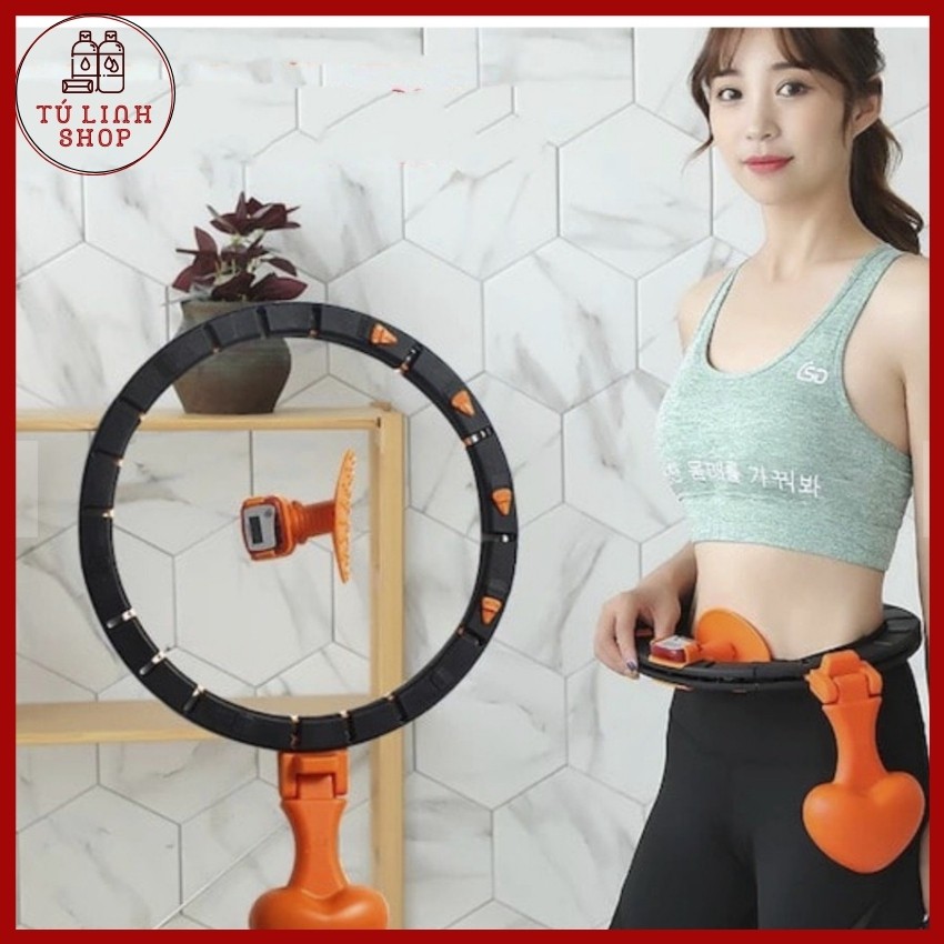 Vòng lắc eo đốt mỡ bụng  Automatic Hula Hoop đa năng có đồng hồ