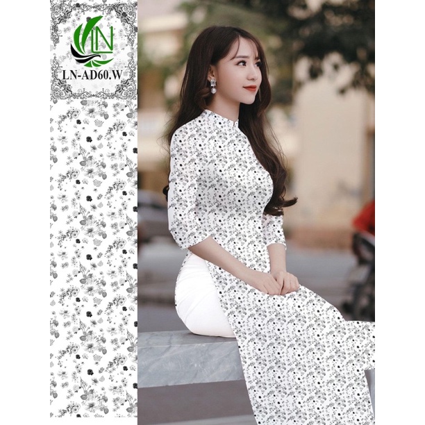 Vải may áo dài in hoa mềm rũ