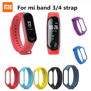 Dây đeo silicone màu trơn thay thế cho vòng đeo tay thông minh Xiaomi Mi Band 3/4