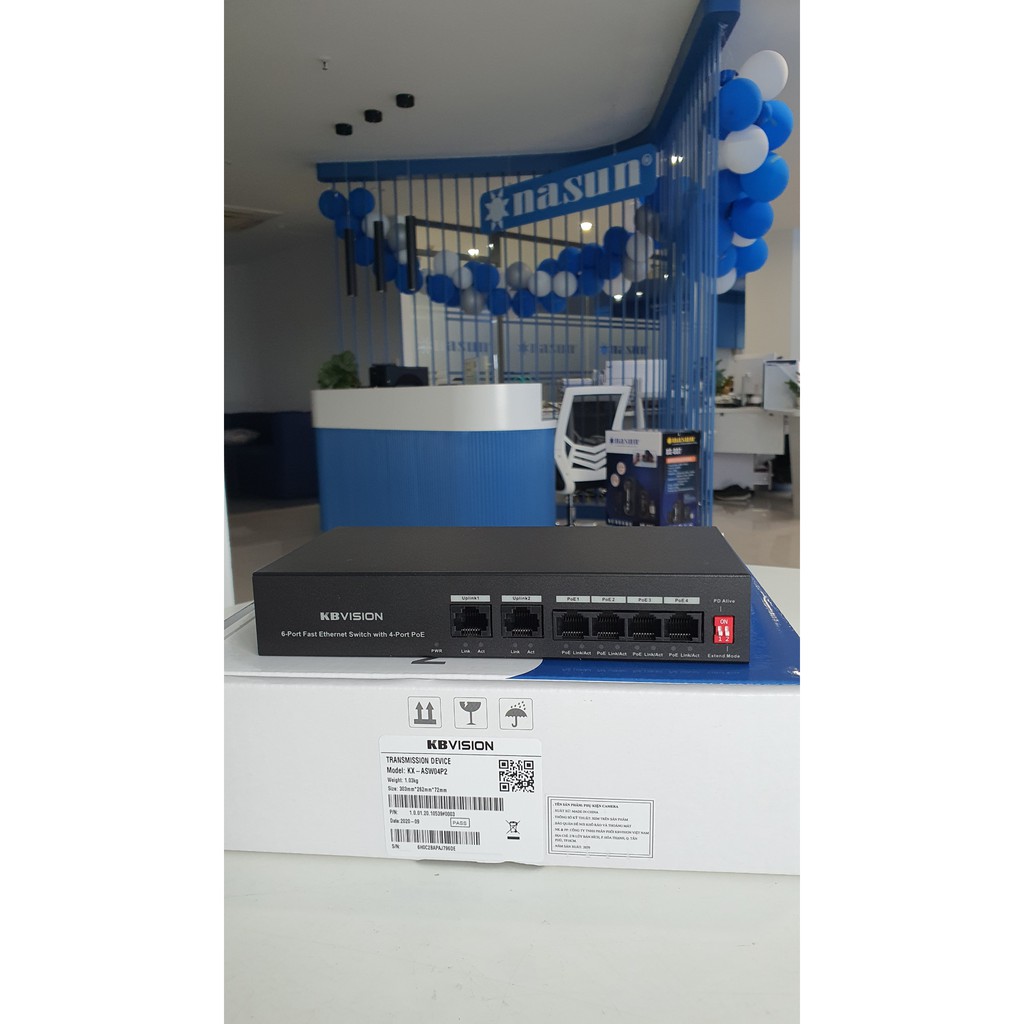Switch PoE 4 port (Hỗ trợ 2 cổng mạng uplink) KBVISION KX-ASW04P2