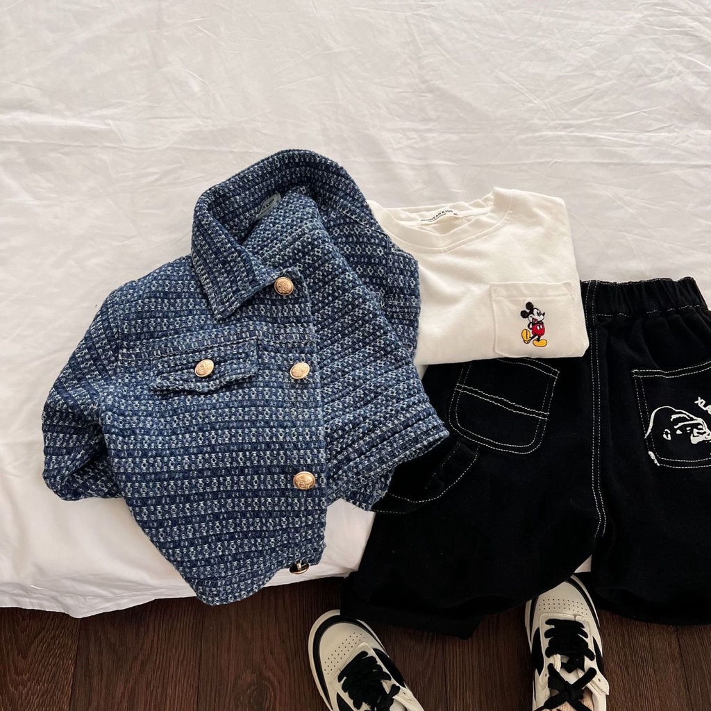 Áo Khoác Denim Thời Trang Mùa Thu Mới 2022 Cho Bé Trai