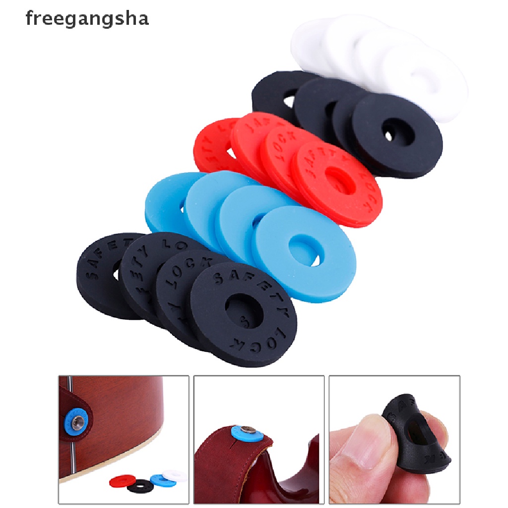 [FREG] 4pcs Silicone fender strap lock system easy install for guitar bass ukulele FDH