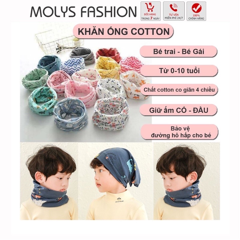 Set 5 khăn ống cotton hàn quốc siêu đẹp cho bé
