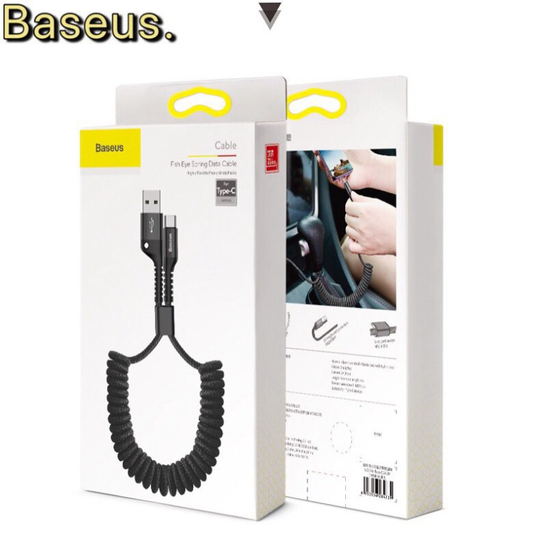 Dây cáp sạc iphone dây xoắn đàn hồi Baseus Fish Eye Spring Data dùng cho iPhone