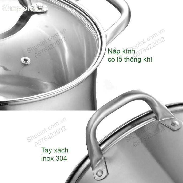 NỒI INOX 304 SÂU LÒNG NSLI304, CHUYÊN LUỘC GÀ, NẤU CHÁO, NẤU CANH (Kho hàng Hà Nội)