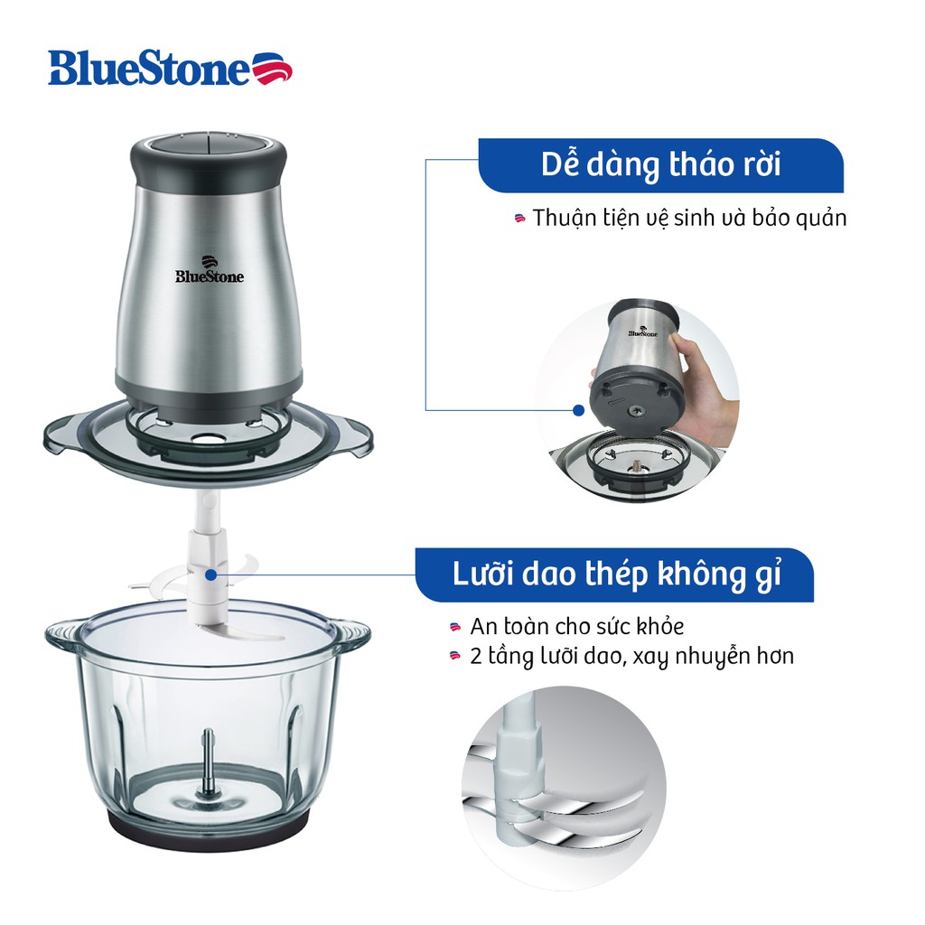 [Mã ELHAMS5 giảm 6% đơn 300K] Máy xay thịt Bluestone CHB-5149 công suất 300W, lưỡi dao kép , Bảo Hành Chính Hãng 2 Năm