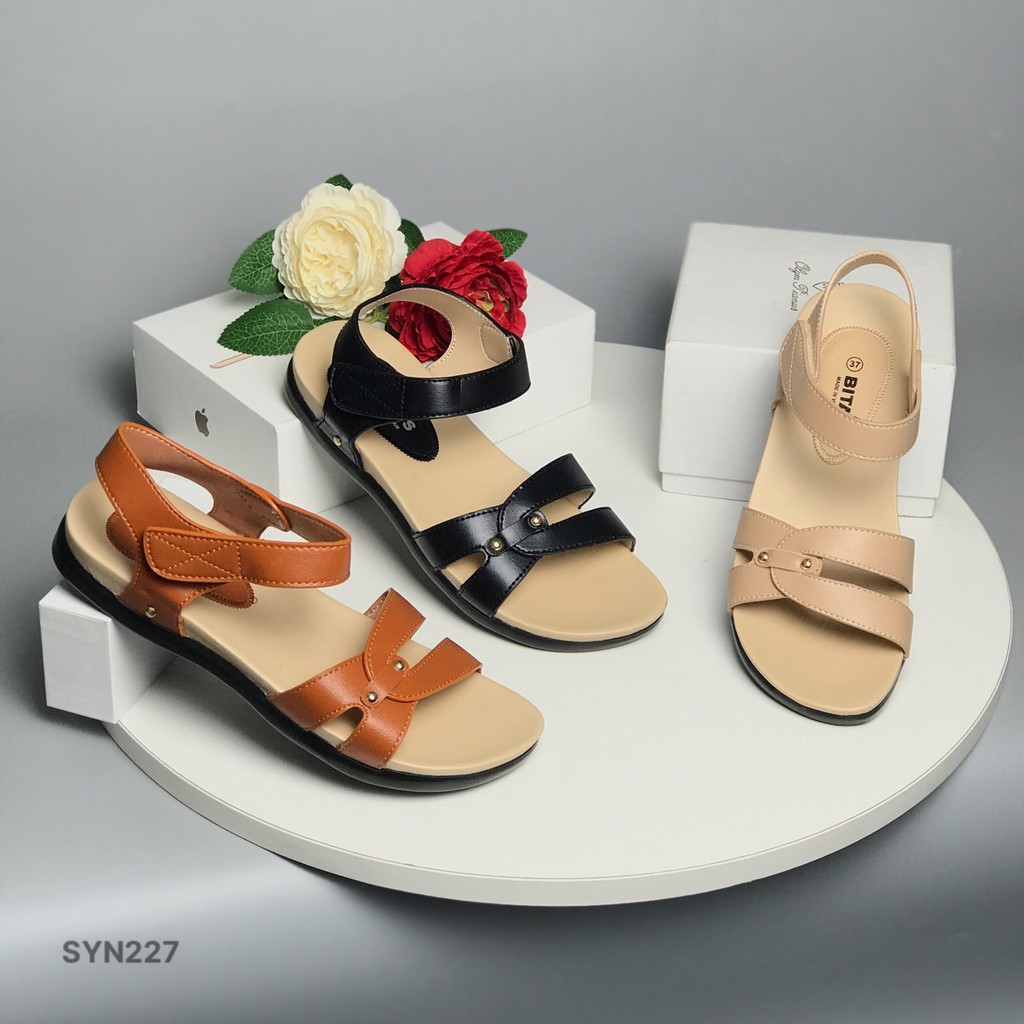 Sandal nữ BITAS ❤️FREESHIP❤️ Dép quai hậu nữ đế bằng siêu nhẹ, quai cách điệu SYN227