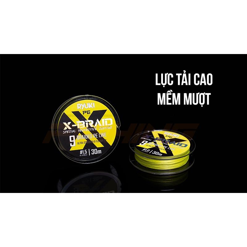 Dây Câu RYUKI PE 9X – Braid - Thẻo Câu đơn, đài