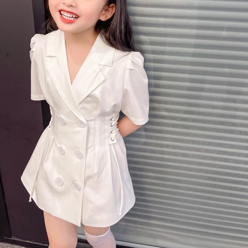 Váy vest trẻ em rút dây hai ben kèm ảnh thật