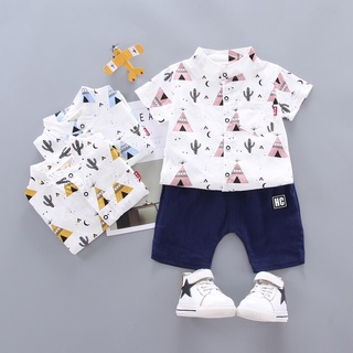 Set Áo Tay Ngắn & Quần Short In Hình Xương Rồng Cho Bé Trai
