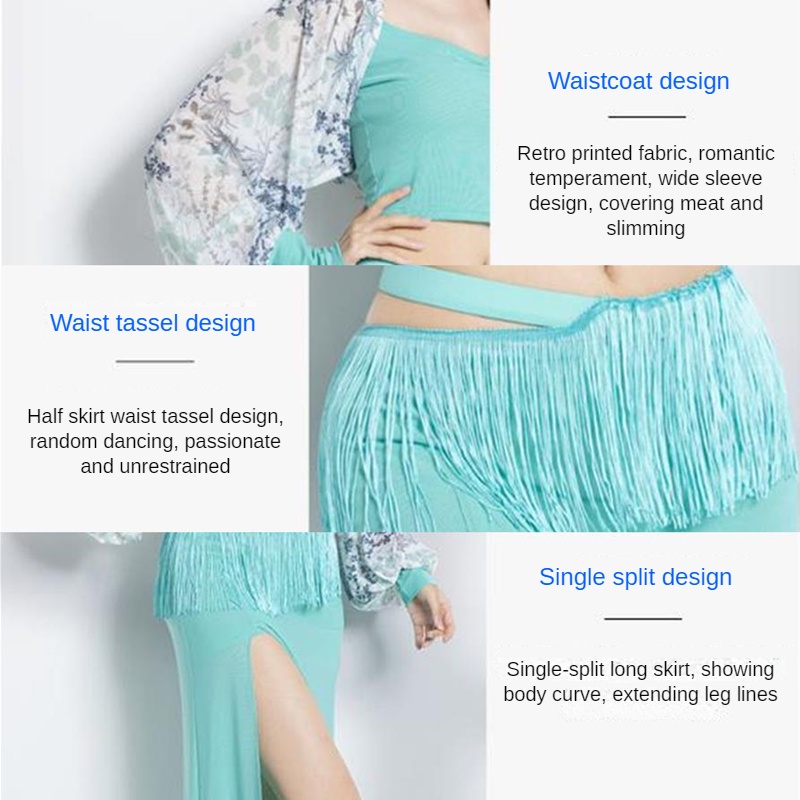 Trang Phục Biểu Diễn Múa Bụng In Hoạ Tiết Đơn Giản Xinh Xắn