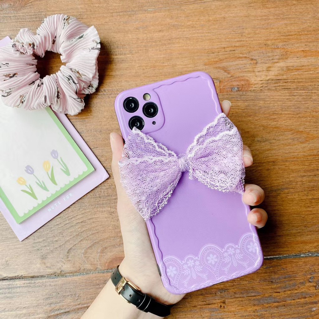 ốp điện thoại Họa Tiết Ren Đính Nơ Dễ Thương Cho Iphone 7 8plus X Xr Xsmax 11 Pro Promax | BigBuy360 - bigbuy360.vn