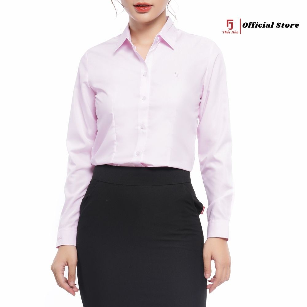 Áo sơ mi nữ trắng Thái Hoà công sở dài tay đi học kiểu bigsize cotton 047-01-01 | BigBuy360 - bigbuy360.vn