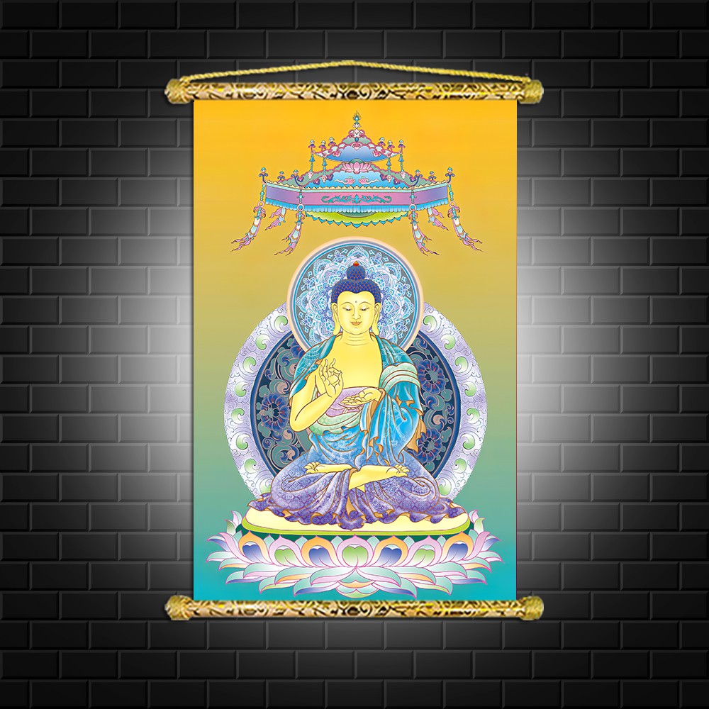 Tranh Liễn Phật Giáo – 7 vị dược sư– Vải canvas cao cấp nẹp sáo gỗ tự nhiên, nhiều size- nhiều mẫu- giá xưởng
