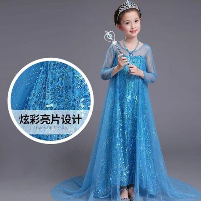 Đầm Nữ Hoàng Băng Giá Elsa Đính Kim Sa Lấp Lánh Sang Trọng - 120