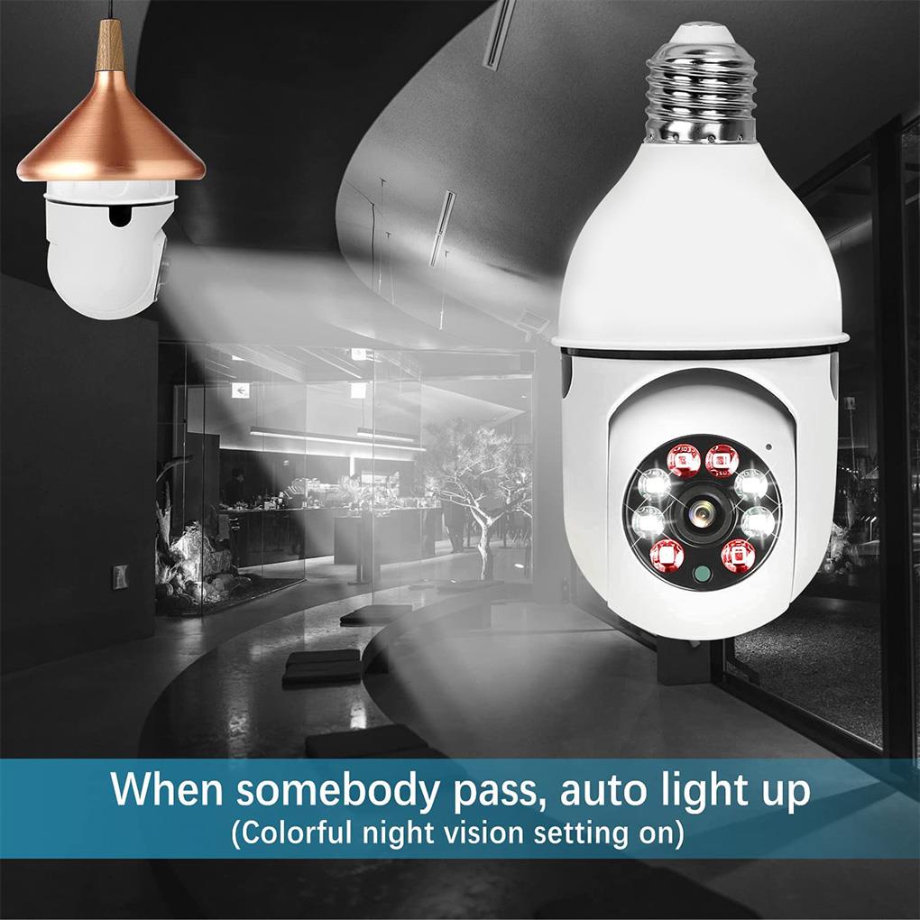 Camera Không Dây 110-240V Phóng To 4 Lần 2MP 1080P Có Đèn LED E27 Kết Nối WiFi