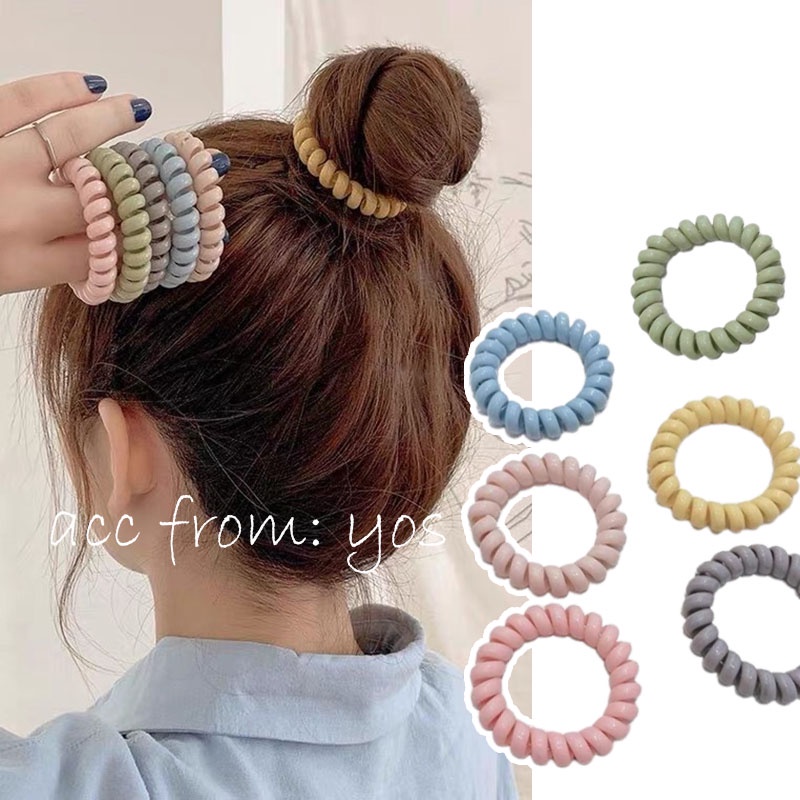 Dây cột tóc lò xo Hàn Quốc màu pastel xinh xắn cho nữ