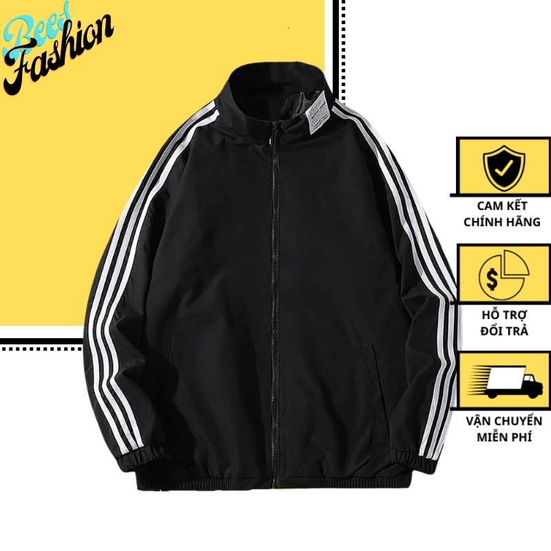Áo Khoác Dù Nam Nữ, Áo Khoác Gió 3 Sọc Phối Tay 2 Lớp UNISEX Cao Cấp Đủ Size Mẫu Mới Nhất 2022 BEE-FASHION